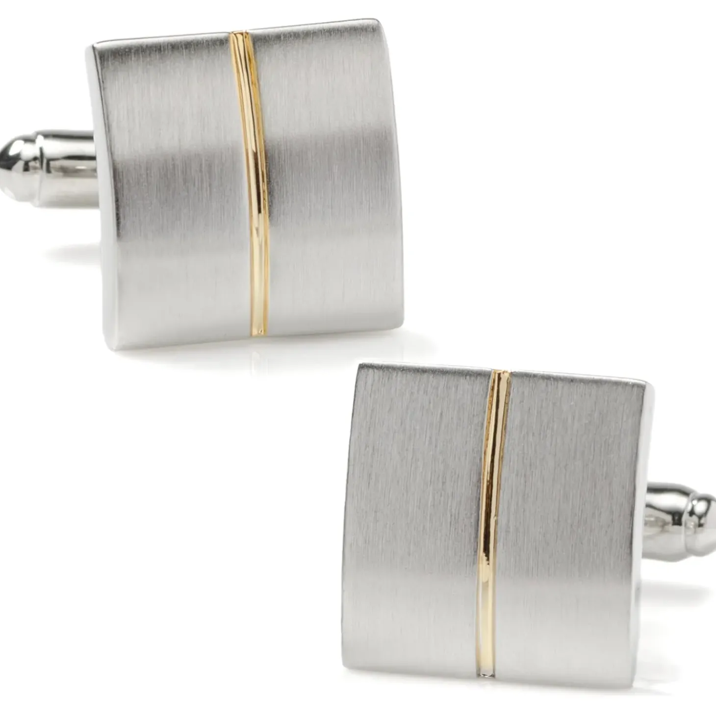 Ox and Bull Trading Co. Divided Two Tone Square Cufflinks