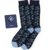 Disney Donald Patterned Blue Sock and Mickey Blue Lapel Pin Gift Set