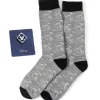 Disney Donald Patterned Gray Sock and Mickey Blue Lapel Pin Gift Set