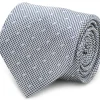 Ox and Bull Trading Co. Dotted Herringbone Gray Silk Tie