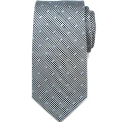 Ox and Bull Trading Co. Dotted Herringbone Gray Silk Tie