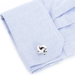 Ox and Bull Trading Co. Double Sided Silver Knot Cufflinks