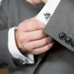 Ox and Bull Trading Co. Double Sided Silver Knot Cufflinks