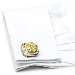 Jacob & Co. Emerald Cut Canary Diamonds Octagon Cufflinks