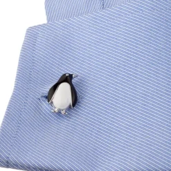 JJ Weston Enamel Penguin Cufflinks