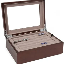 Ox and Bull Trading Co. Espresso Cufflinks Collector's Case - 72 pairs