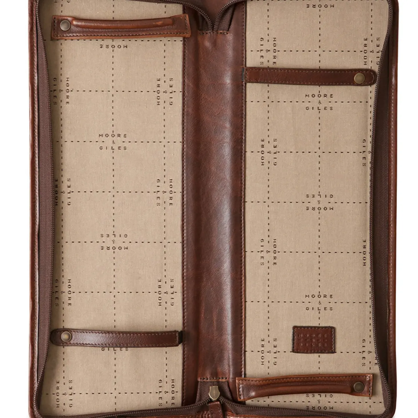 Moore & Giles Evans Tie Case in Titan Milled Brown