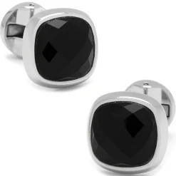 Ox and Bull Trading Co. Faceted Onyx Cushion Cufflinks
