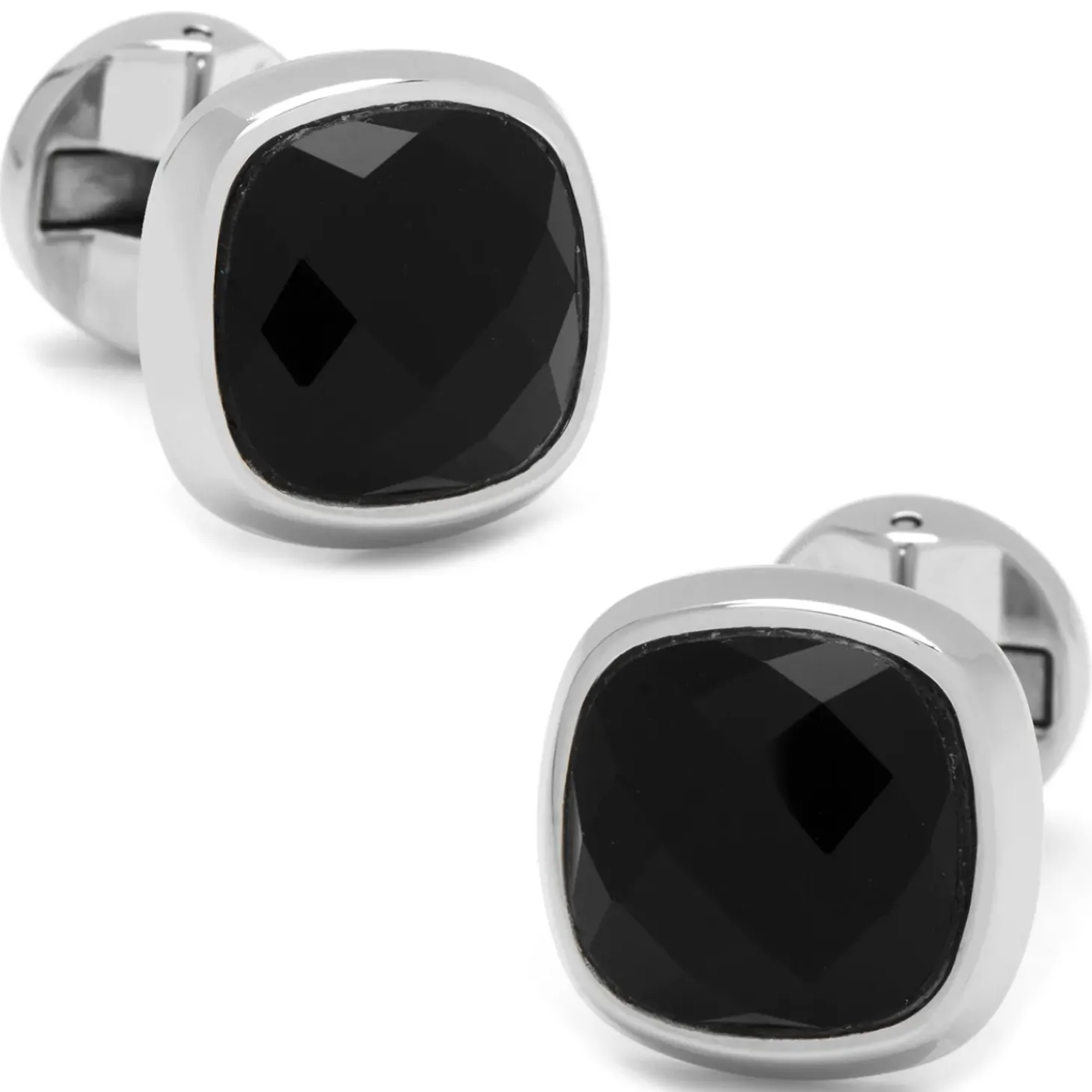 Ox and Bull Trading Co. Faceted Onyx Cushion Cufflinks