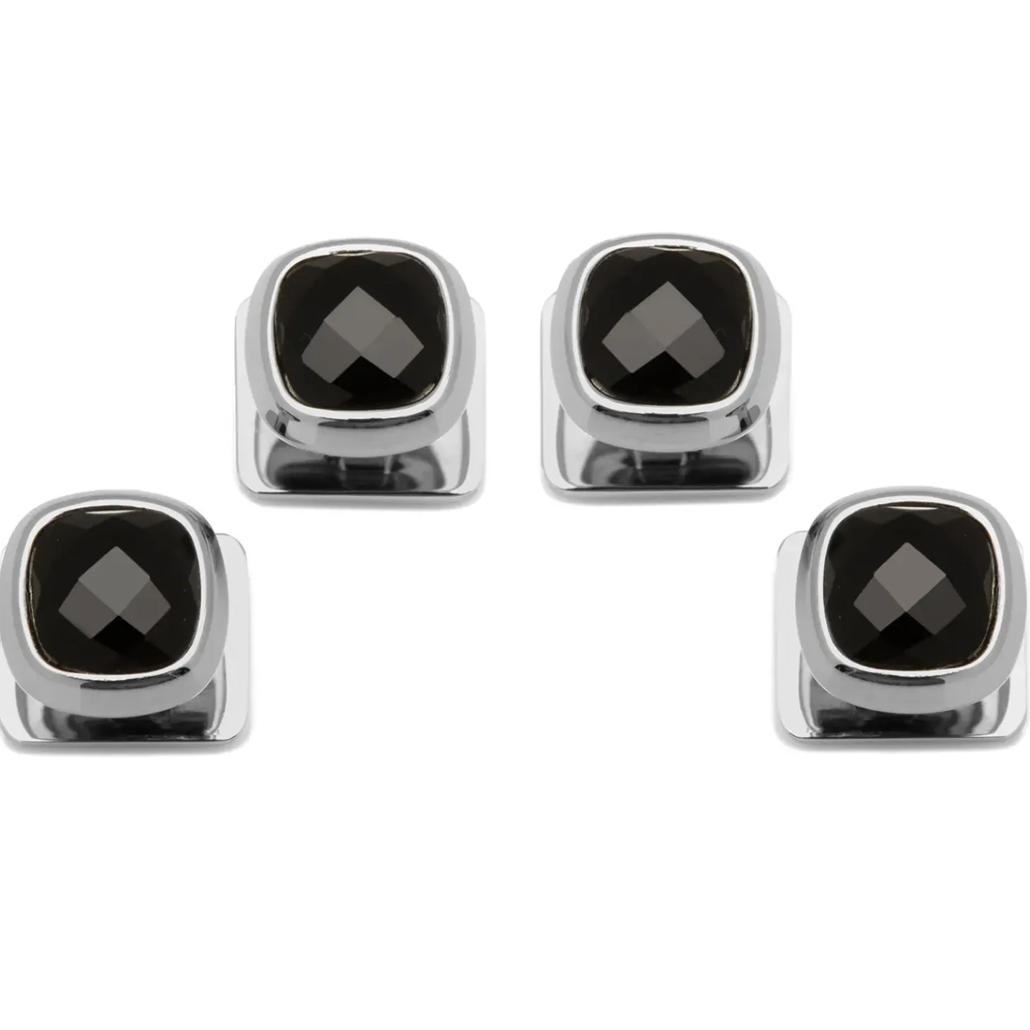 Ox and Bull Trading Co. Faceted Onyx Cushion Studs