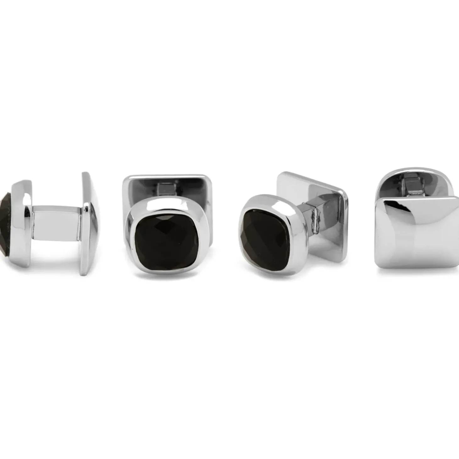 Ox and Bull Trading Co. Faceted Onyx Cushion Studs