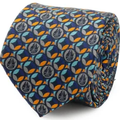 Star Wars Falcon Motif Navy Blue Men's Tie