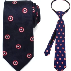 Marvel Father and Son Captain America Zipper Necktie Gift Set