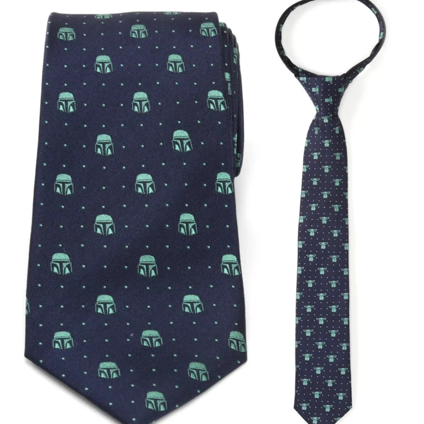 Star Wars Father and Son Mando and The Child Zipper Necktie Gift Set
