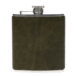 Moore & Giles FLASK TITAN MILLED OLIVE