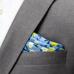 Cufflinks, Inc. Floral Blue Pocket Square