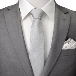 Ox and Bull Trading Co. Floral Gray Men's Tie