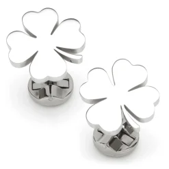 Ox and Bull Trading Co. Four Leaf Clover Stainless Cufflink