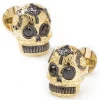 Ox and Bull Trading Co. Gold and Black Day of the Dead Skull Cufflinks