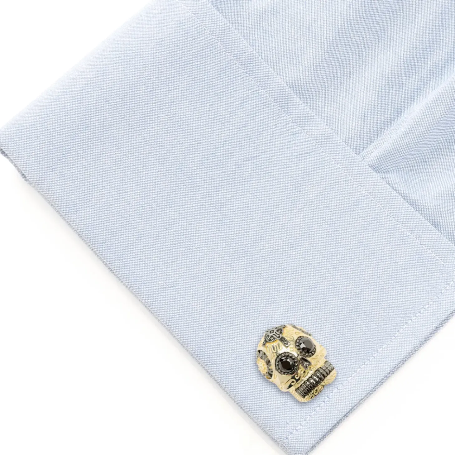 Ox and Bull Trading Co. Gold and Black Day of the Dead Skull Cufflinks