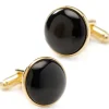Ox and Bull Trading Co. Gold and Onyx Cufflinks