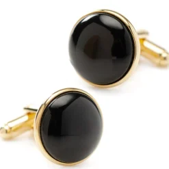 Ox and Bull Trading Co. Gold and Onyx Cufflinks