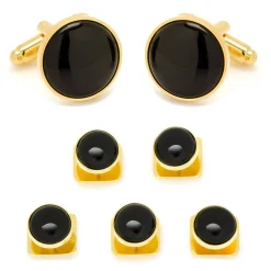 Ox and Bull Trading Co. Gold and Onyx 5-Stud Set