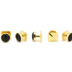 Ox and Bull Trading Co. Gold and Onyx 5-Stud Set