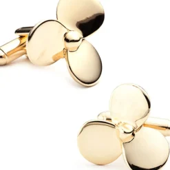 JJ Weston Gold Plated Boat Propeller Cufflinks