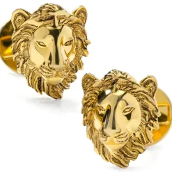 Ox and Bull Trading Co. Gold Plated Sterling Lion Head Cufflinks