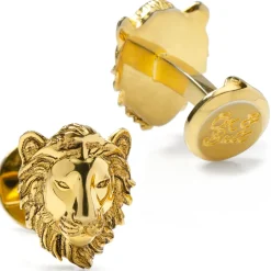 Ox and Bull Trading Co. Gold Plated Sterling Lion Head Cufflinks