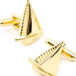 JJ Weston Gold Sailboat Cufflinks
