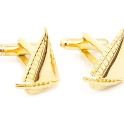 JJ Weston Gold Sailboat Cufflinks