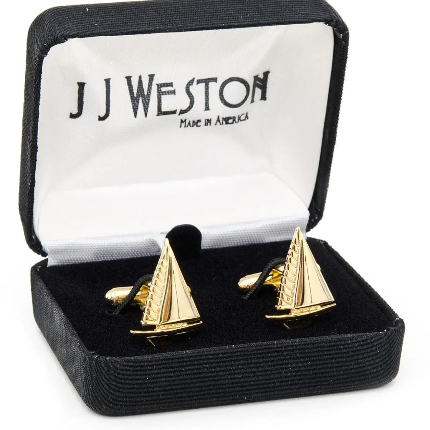 JJ Weston Gold Sailboat Cufflinks