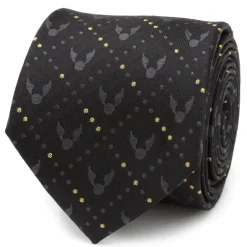 Harry Potter Golden Snitch Black Silk Men's Tie