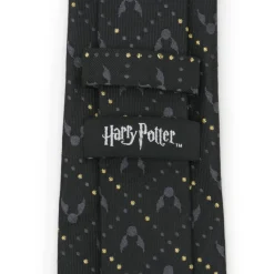 Harry Potter Golden Snitch Black Silk Men's Tie