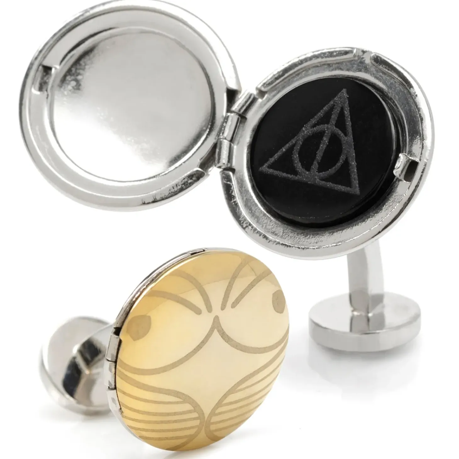 Harry Potter Golden Snitch Hidden Deathly Hallows Locket Cufflinks