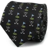 Cufflinks, Inc. Golf Course Black Silk Men's Tie