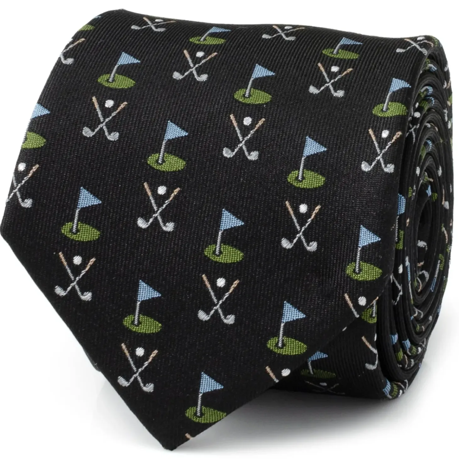 Cufflinks, Inc. Golf Course Black Silk Men's Tie