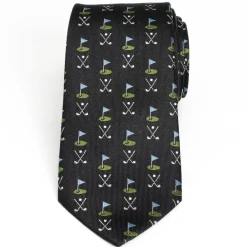 Cufflinks, Inc. Golf Course Black Silk Men's Tie