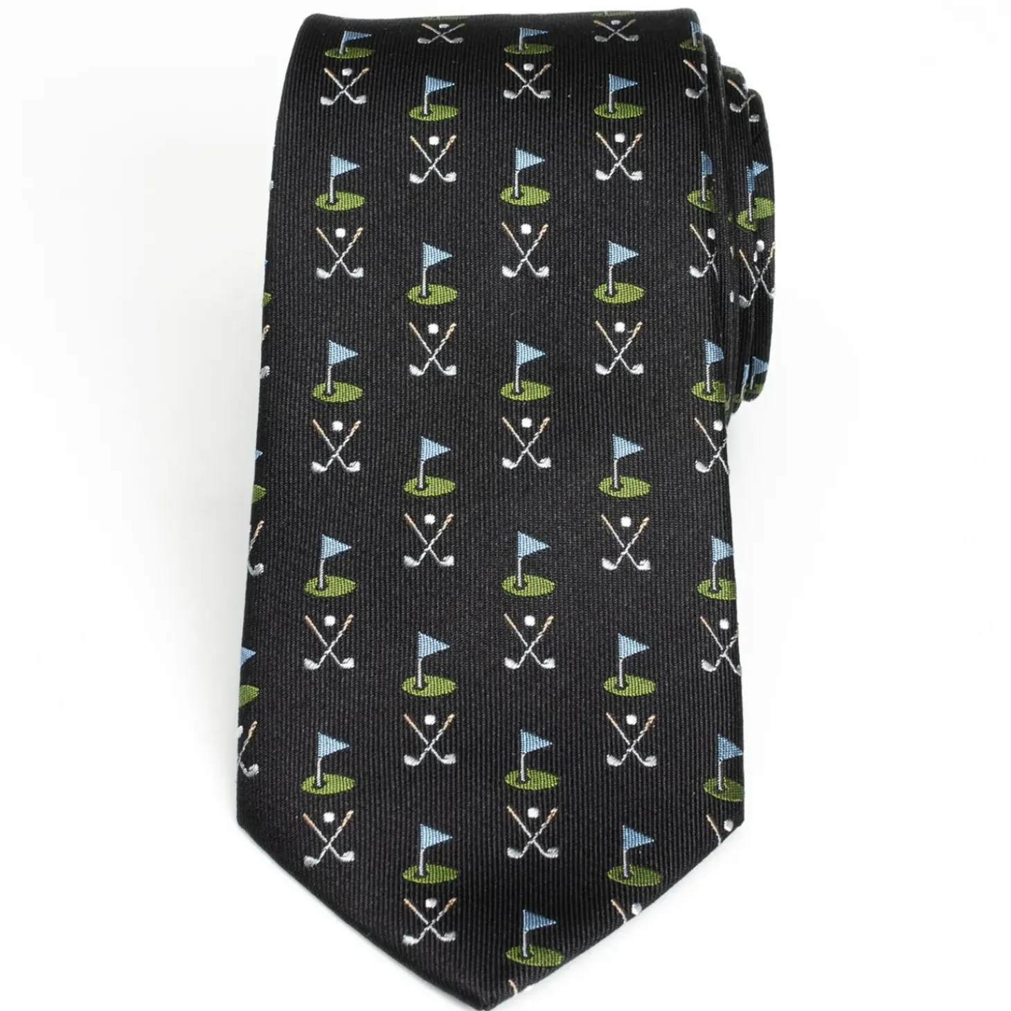 Cufflinks, Inc. Golf Course Black Silk Men's Tie