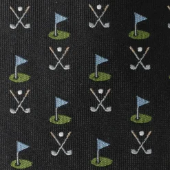 Cufflinks, Inc. Golf Course Black Silk Men's Tie