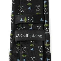 Cufflinks, Inc. Golf Course Black Silk Men's Tie