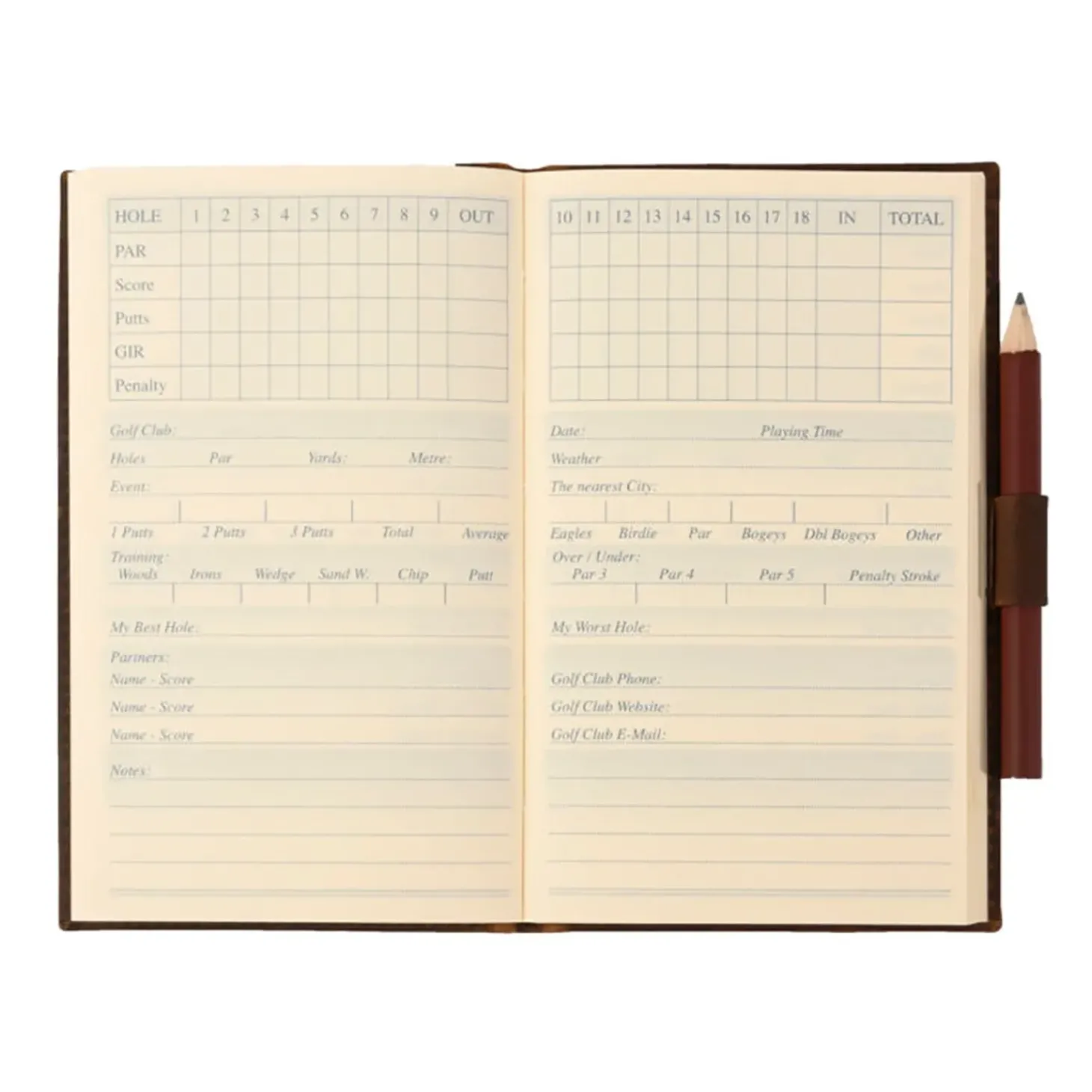 Moore & Giles Golf Travel Score Book