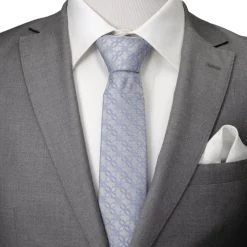 Ox and Bull Trading Co. Gray Blue Art Deco Men's Tie