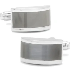 Ox and Bull Trading Co. Gray Cat's Eye Bridged Cufflinks