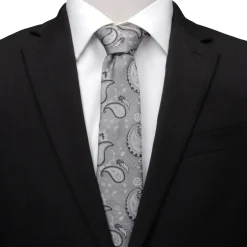 Ox and Bull Trading Co. Gray Paisley Men's Tie