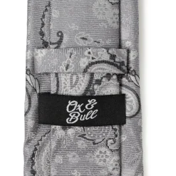 Ox and Bull Trading Co. Gray Paisley Men's Tie