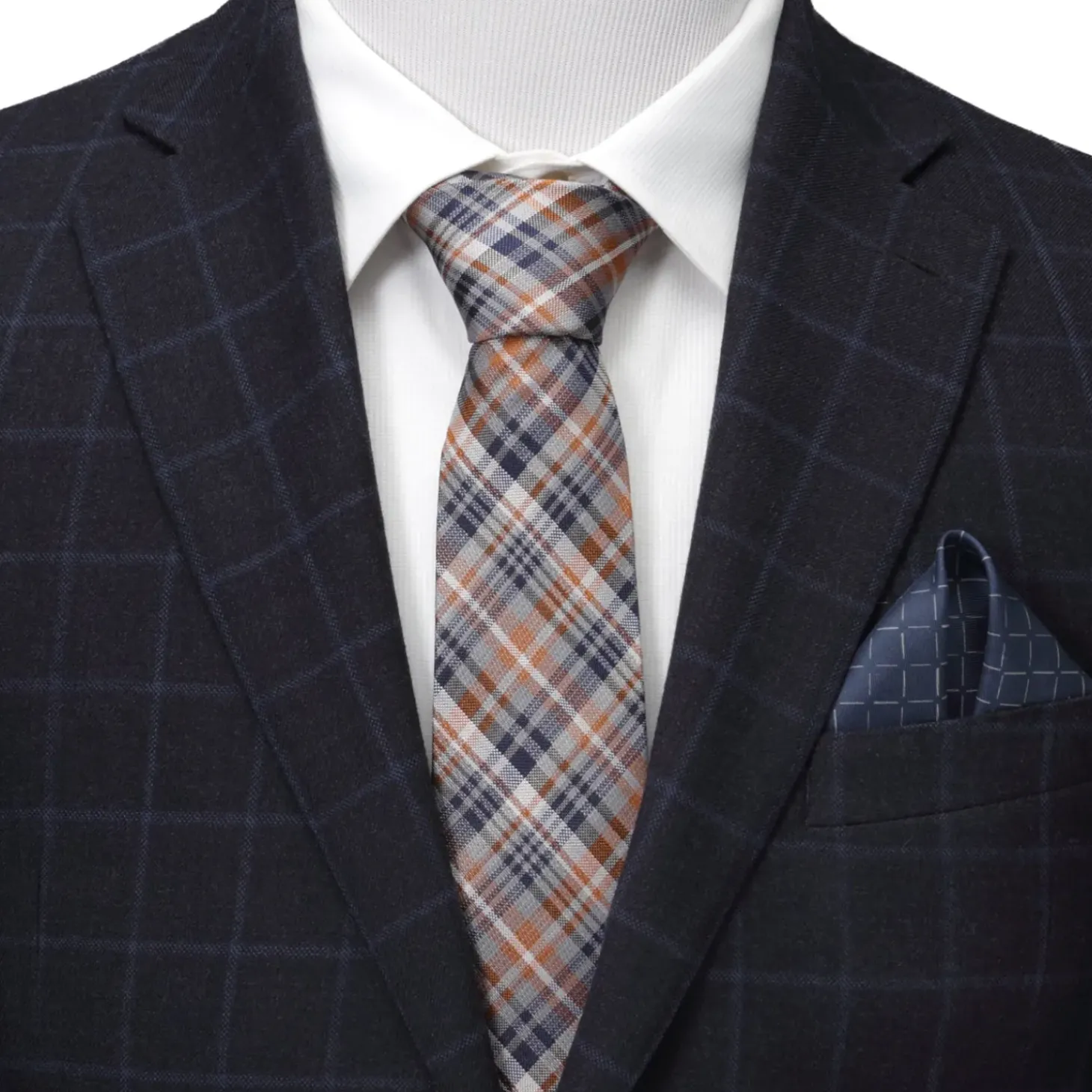 Ox and Bull Trading Co. Gray Plaid Men's Tie