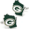 NFL Green Bay Packers State Shaped Cufflinks